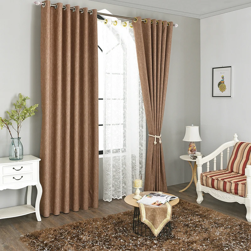 SIFAN затемненная занавеска для спальни гостиной современный стиль имитация льняного узора мягкая ткань занавеска s