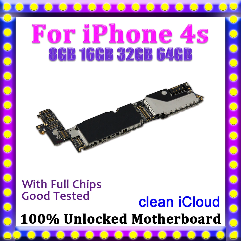 

iCloud Unlocked For iPhone 4s Motherboard,Full Working Disassemble Used Logic Board For iPhone 4s Motherboard With IOS System