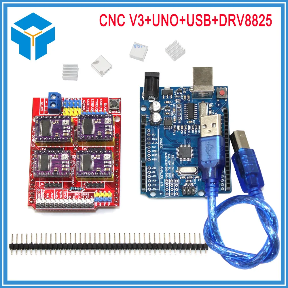 

New cnc shield v3 engraving machine / 3D Printer / + 4pcs DRV8825 driver expansion board 3D Printer part parts
