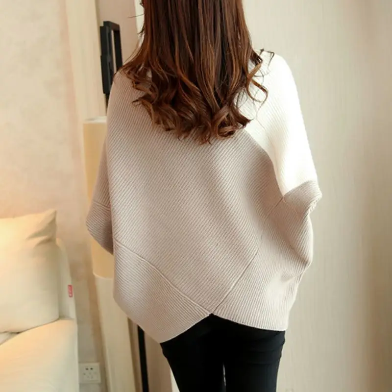 2016 Korean Autumn Choker Student New Pattern Bat sleeve Pullover Thickening Sweater Woman Easy Rendering sweater