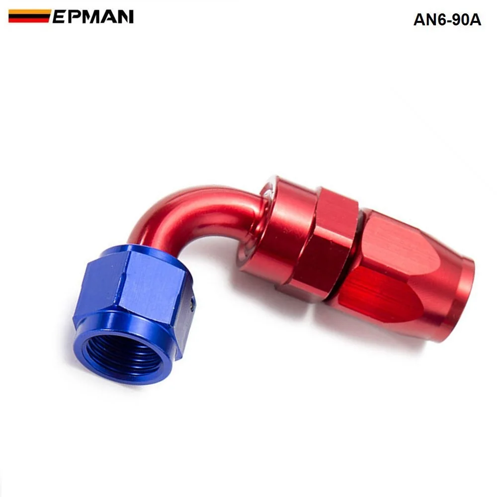 10 шт./лот AN6 соединения для трубок Алюминий 90 градусов Поворотный Масляный/топлива подходящий переходник шланг маслоохладителя фитинг AN6-90A