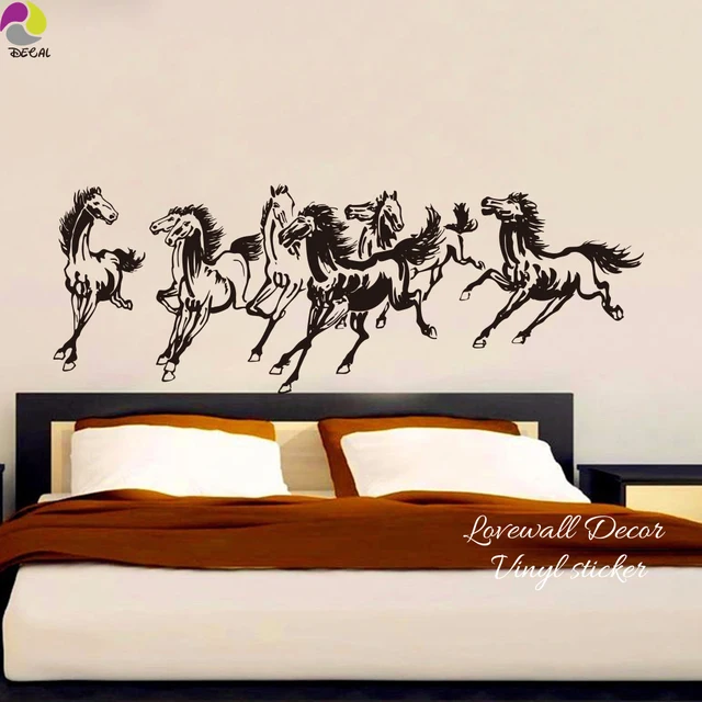 traditional chinese horses wall sticker bedroom living room farm