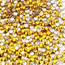 100 шт./упак. круглые металлические Liu ногтя украшения золотистый/серебристый дополнительно 1,5, 2,3 мм