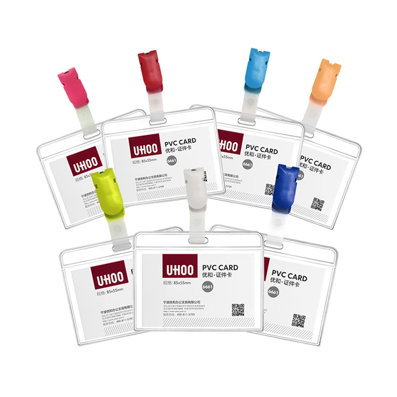 

3pcs/lot Waterproof PVC Card Holder with Clips Transparent ID Card Holder Credit Business Bank Card Badge Holder Wholesale