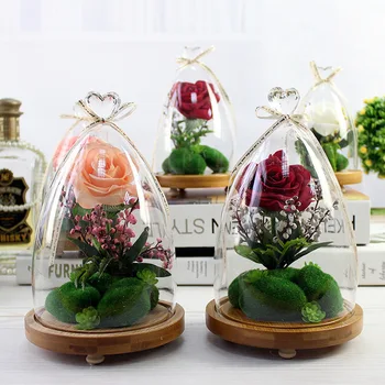 

DIY 3 Size Pink Red White Glass Rose Simulation Flower Landsacpe Ornaments Wedding Valentine Birthday Gift Deco Handmade Crafts