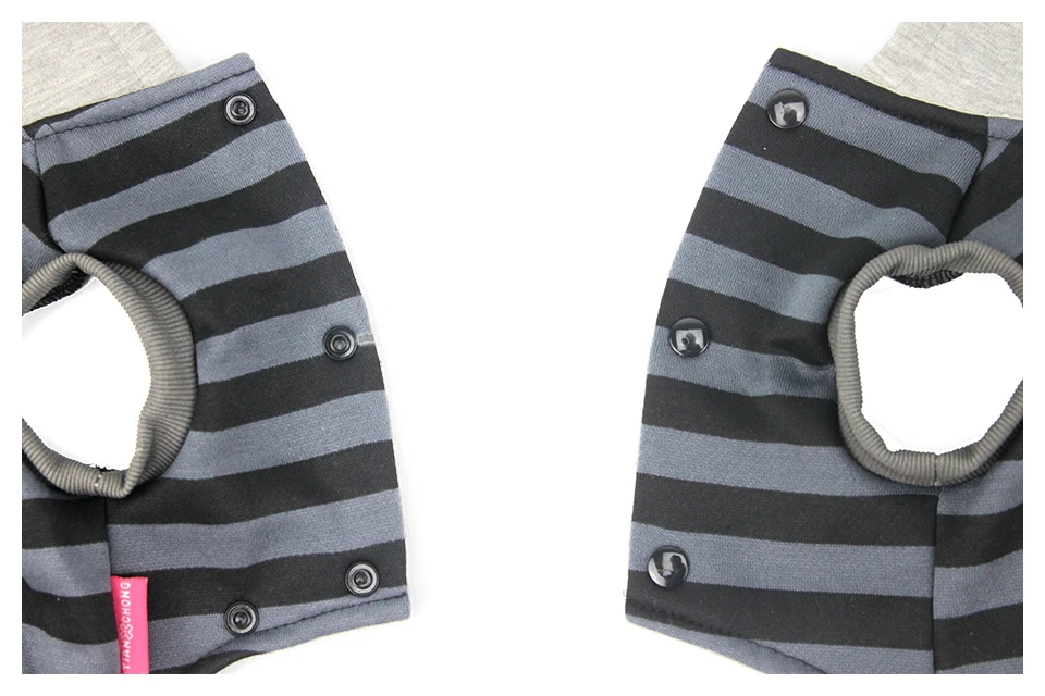 2018 Pet Dog Coat Jacket Autumn&Winter Dog Clothes For Small Medium Dogs Thick Cotton Coat Black Striped Bear Pattern Hoodie XXL 314