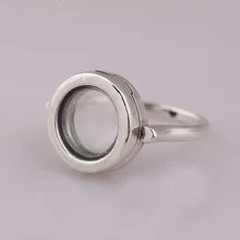 Anillos de medallón flotantes de Plata de Ley 925 genuina joyería europea no incluye encanto pequeño Original