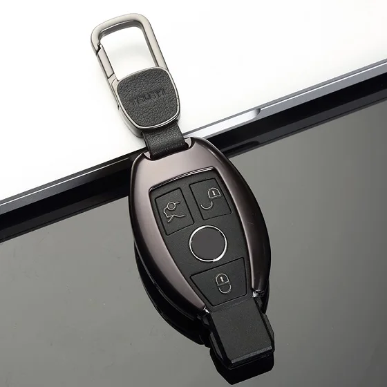 Высокое качество автомобиля алюминиевый сплав Key Holder чехол для Mercedes benz CLS CLA GL R SLK AMG A B C S класса дистанционного держатель - Название цвета: 01