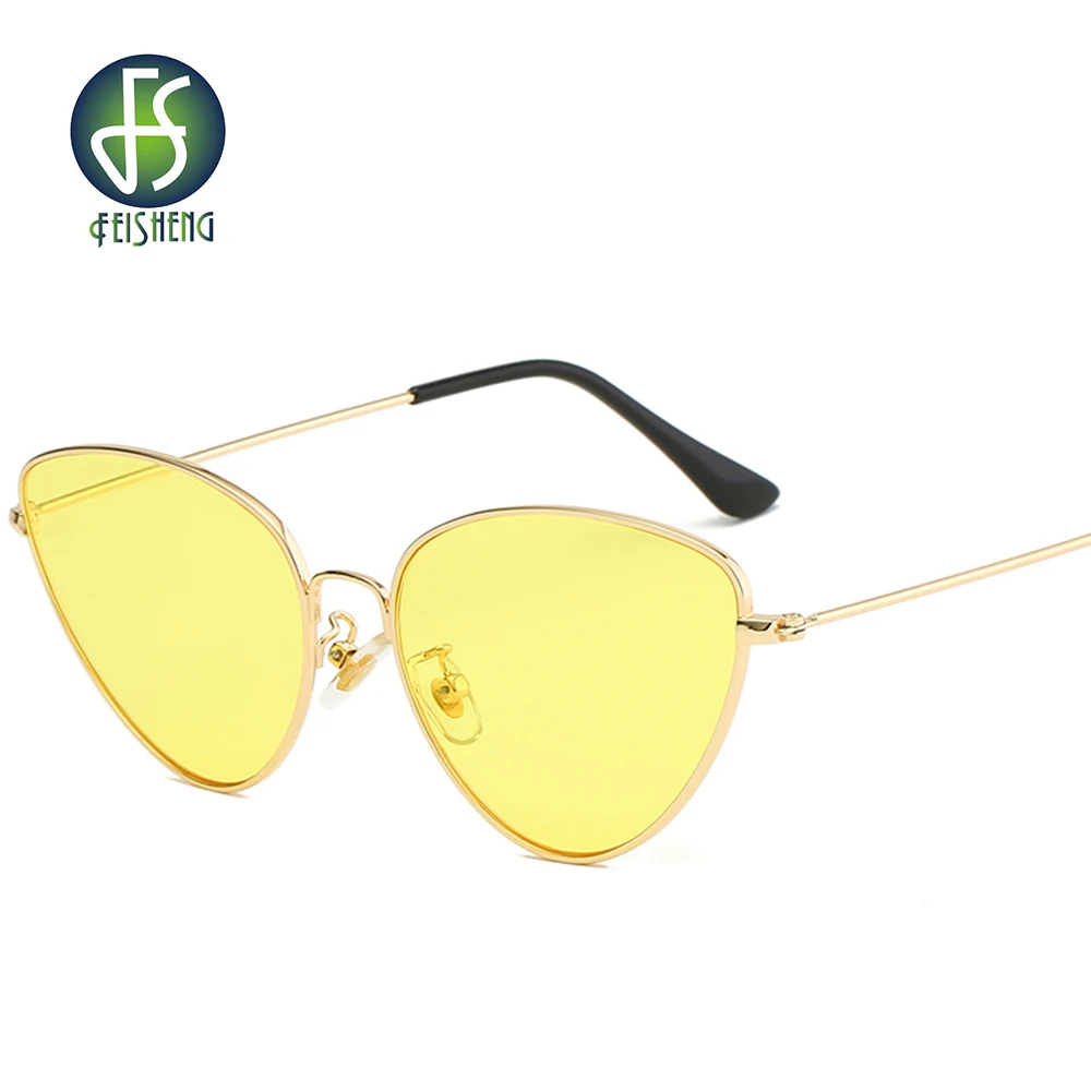 Стильные треугольные летние солнцезащитные очки для женщин, оптические винтажные зеркальные крутые брендовые дизайнерские очки с металлической оправой UV400, поляризационные