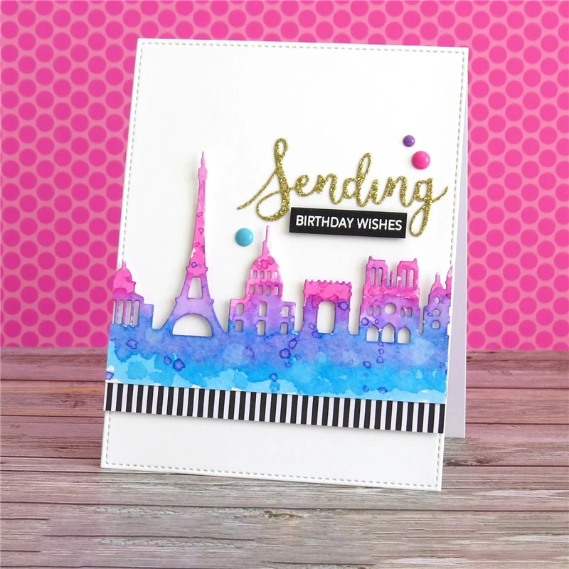 

Eastshape Paris Scape Metal Cutting Dies Stencil for DIY Scrapbooking Album Paper Card Making Decor Craft Die Cut Building die