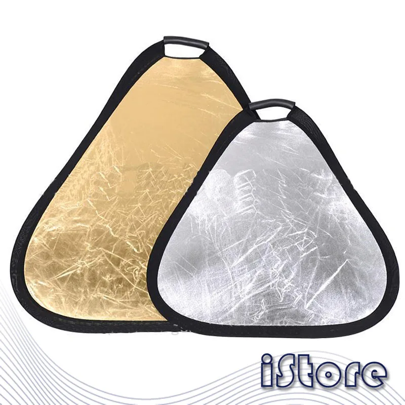 

80CM triangle reflector Gold and silver front and back sides Distribution storage bag MCPET bounce card Reflecting