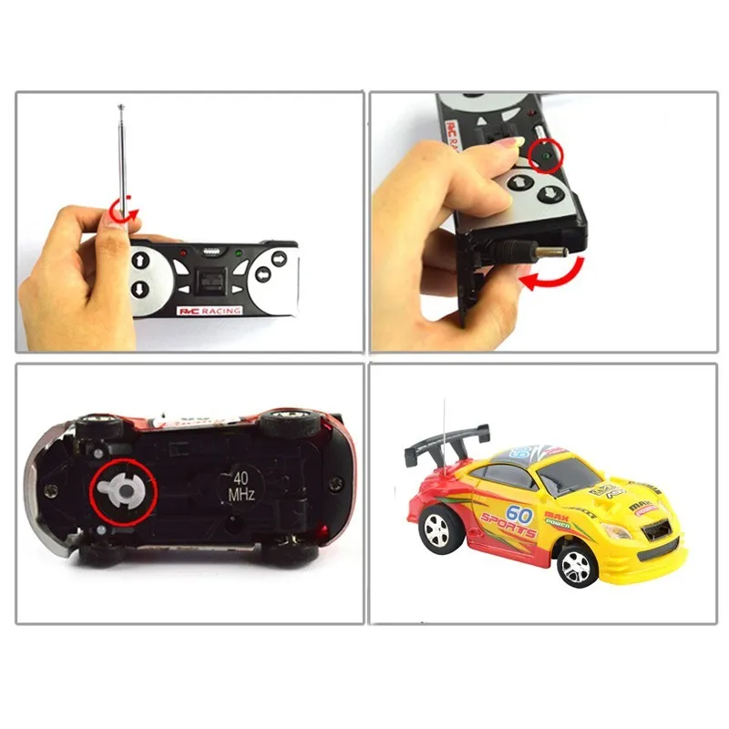 Лидер продаж! 7 цветов Кокс RC автомобиль Радио Дистанционное управление автомобилей Micro гоночный автомобиль игрушка 4 шт. Road Конструкторы малыша Игрушечные лошадки подарки