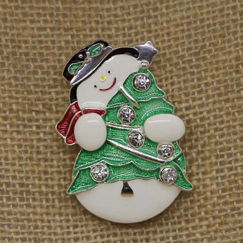 UALGL Fashion Christmas Gifts Crystal Jewelry Lovely Snowman Brooch