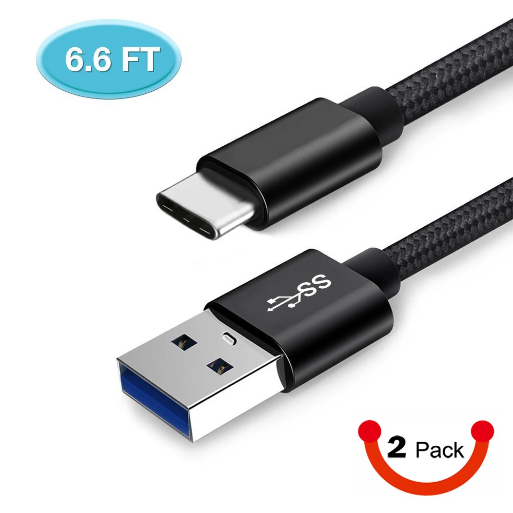 

USB C Cable 5V 3A 2M Fast Charging Sync Data USB Type C Cable Nylon Braided for Samsung Note 8 S9 S8 Huawei P9 P10 P20 Pixel LG