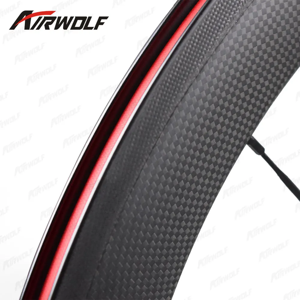 Airwolf карбоновые колеса обода высота 38/50/60/88 мм углерода дорожное Велосипедное колесо 700c довод труба из углеродистого волокна 3 K ткань с дисковыми тормозами