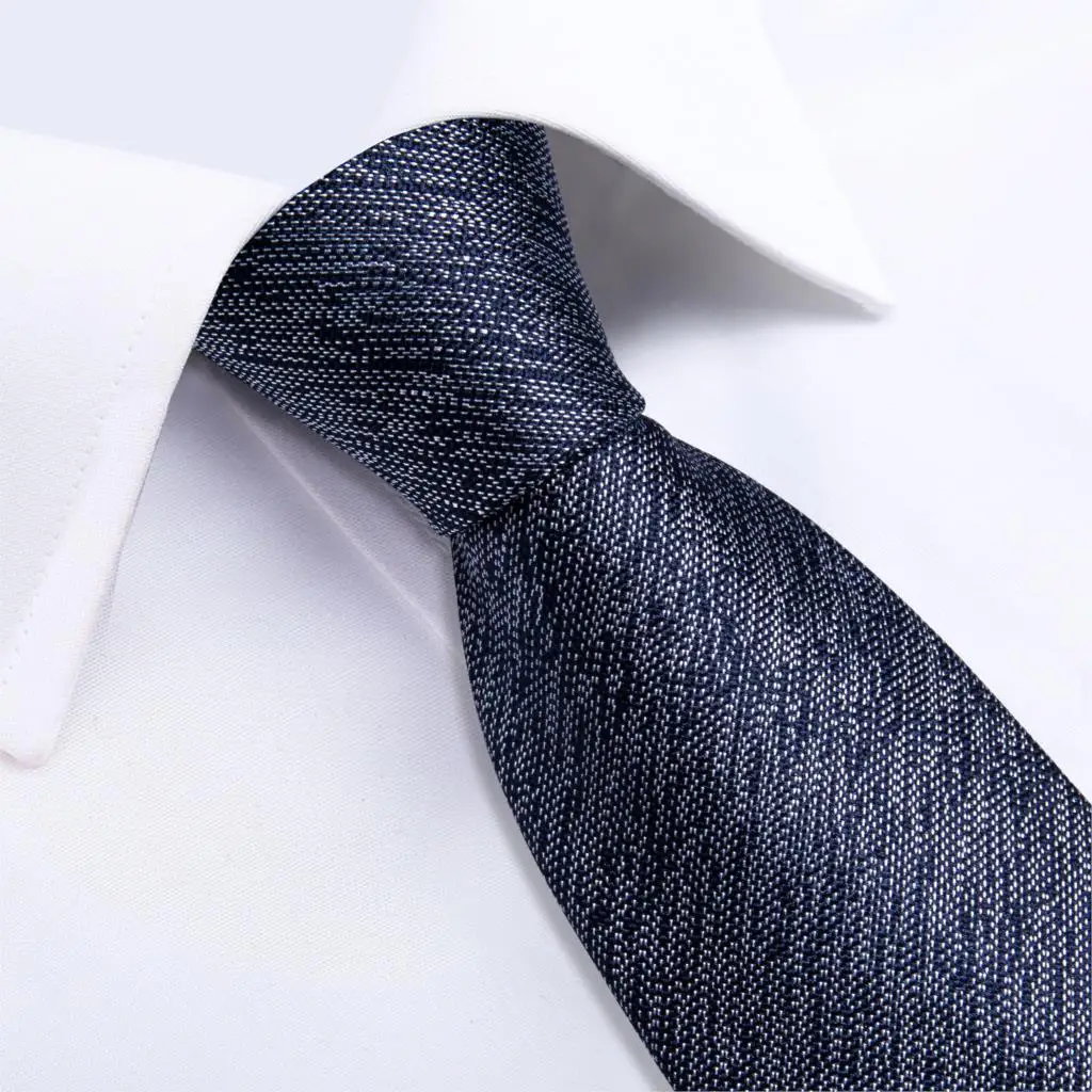 DiBanGu Топ Синий Одноцветный галстук для мужчин Шелковый галстук, носовой платок, запонки мужской шейный галстук костюм деловой Свадебный галстук набор MJ-7139