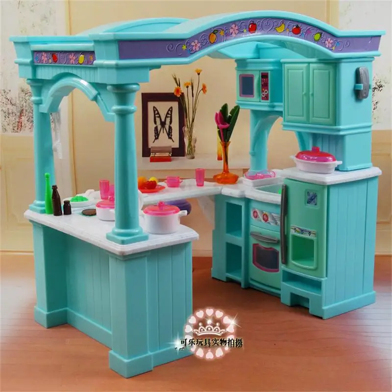  For Barbie Doll Furniture Accessories Plastic Toy Kitchen Kitchenware Cabinet Vase Chair Pretend Ch - 32966396963