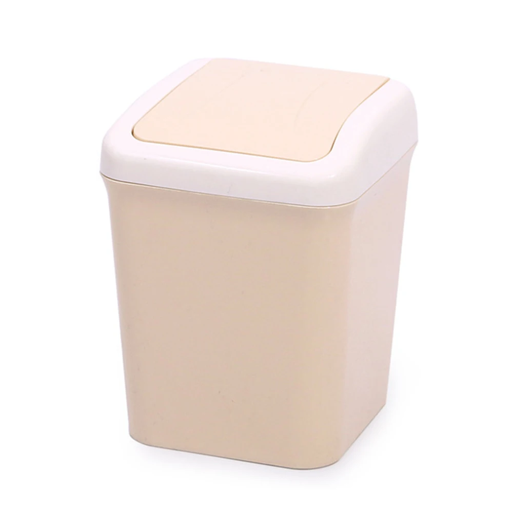 Dropshipping Household Mini Waste Bin Desktop Garbage Basket Table Home Trash Can Roll Swing with Lid Flip