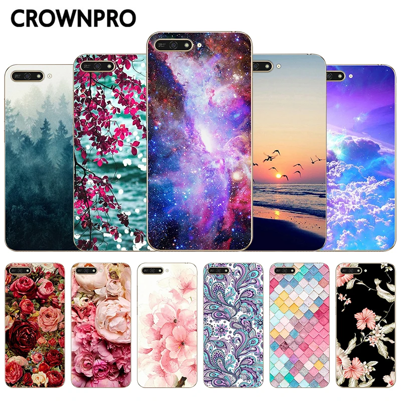 CROWNPRO 5 7 &quotдля Huawei Y6 2018 силиконовый чехол для PRIME милые Чехлы ТПУ защитный Y 6 Prime