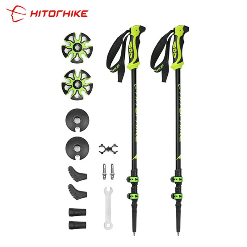 Beste 290 g stk Nordic Walking Polen Trek Pole Telescopische Alpenstock 7075 Aluminium Schieten Kruk Senderismo Wandelstok wandelen