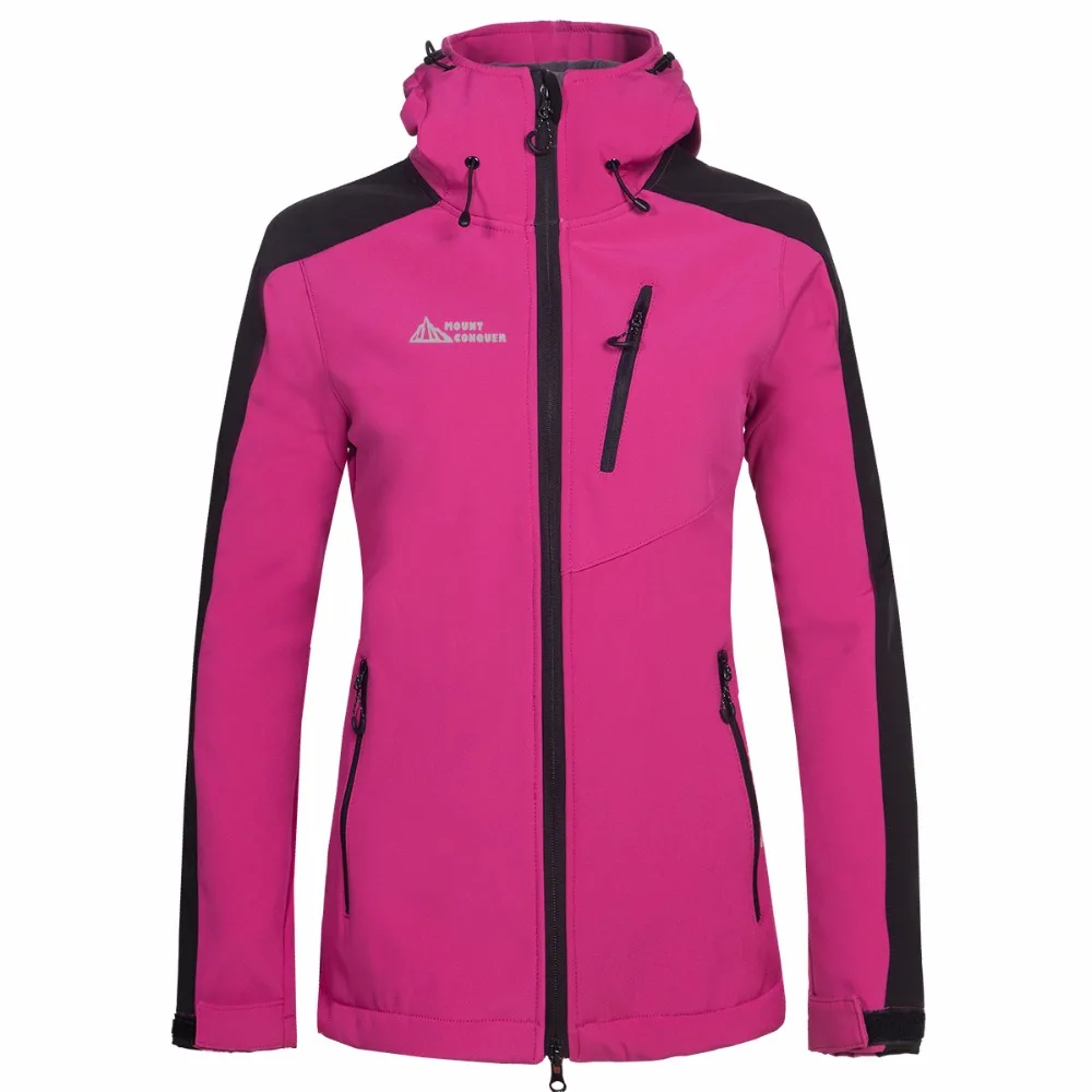 Women Hiking Jacket Softshell Jacket Fleece Riding Jacket Windproof