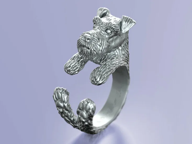 Wholesale New Unique Vintage Schnauzer Ring High Quality Design Antique Silver Color Men Promise Rings Women Overwatch Aros | Украшения и