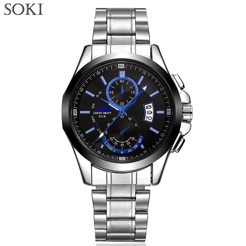 

Fashion 2019 New High-end Quartz men's watches stainless steel bands Strip sport simple temperament Business Watch Dropshipping