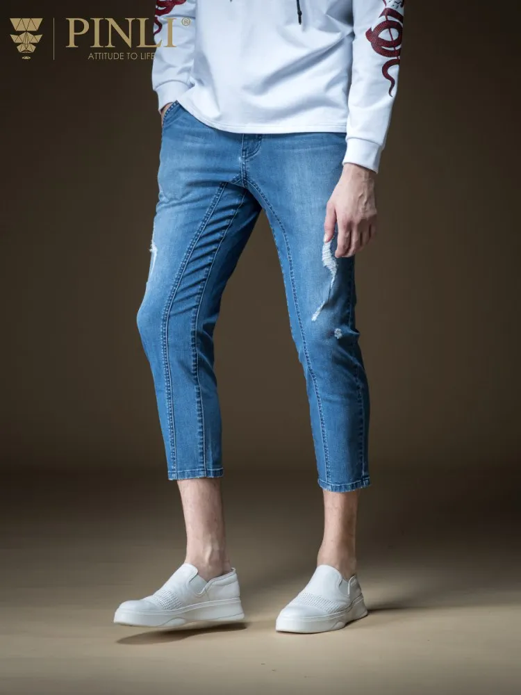 

2018 Skinny Jeans Men Product Made The New Spring Men's Cultivate Morality Feet 9 Minutes Of Pants Cowboy Trousers B191416172