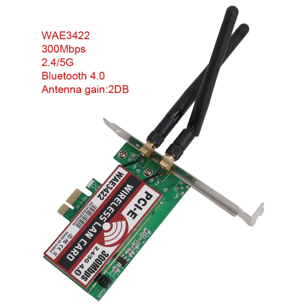 Сетевая карта, Bluetooth 4,0 Двухдиапазонная 2G/5G 300Mbps Pci-E Pci Express Wae3422 сетевая карта Wlan Wifi адаптер