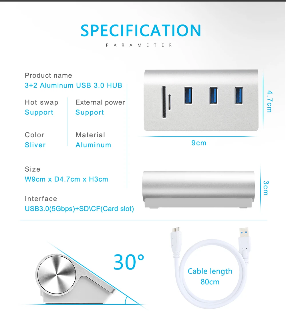 USB 3,0 концентратор 3 порта с TF/SD кард-ридером высокая скорость Мульти USB разветвитель usb кард-ридер для MacBook для windows ноутбука ПК