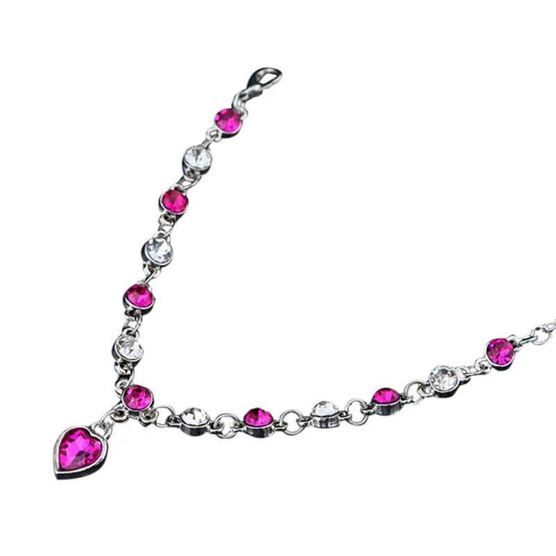 Fashion bracelets for women 2018 Crystal Bracelet Heart Flash Alloy Jewelry Birthday Gifts Pulseiras Dorp Shipping Y11#N (3)