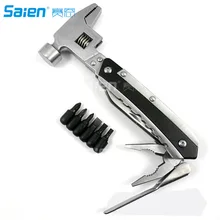 Молоточек для аварийного выхода, anumit 16 в 1 Многофункциональный сплав стальной молоток-топор с плоскогубцы, Ножи, консервный нож, отвертка, и многое другое