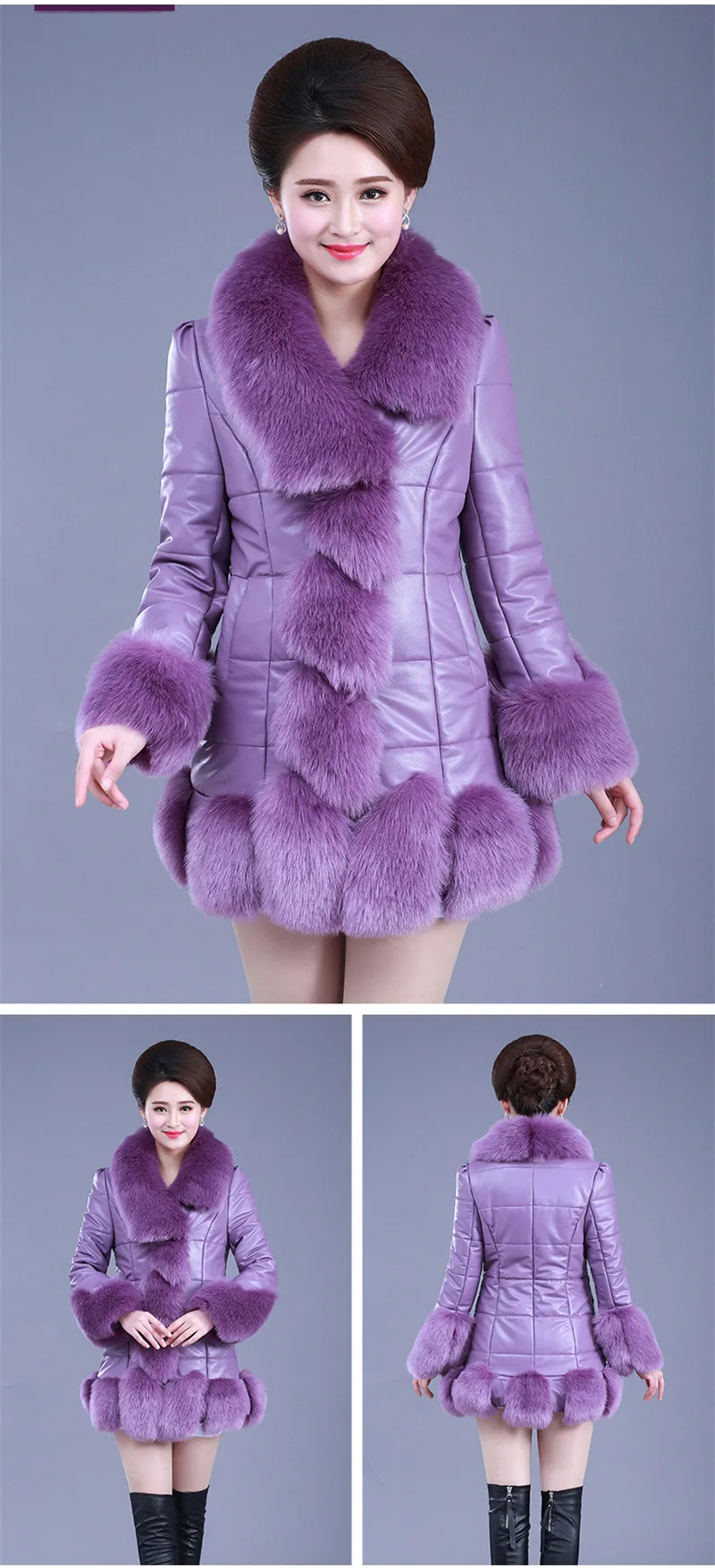Новинка, зимнее меховое пальто для женщин, модное приталенное длинное пальто из искусственной кожи с длинным рукавом, меховое пальто для женщин, большие размеры, меховые куртки A1482
