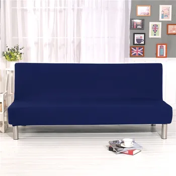 

Solid Color All-inclusive Folding Stretch Sofa Bed Sofa Cover Protector Slipcover Without Armrests 180-210cm Home Decor