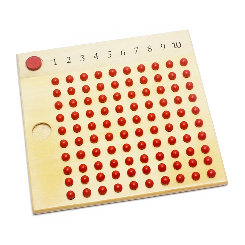 Early Wooden Montessori Materials Mathematics Teaching Toys Multiplication & Division Math Toy Beads Board Red Green Learning