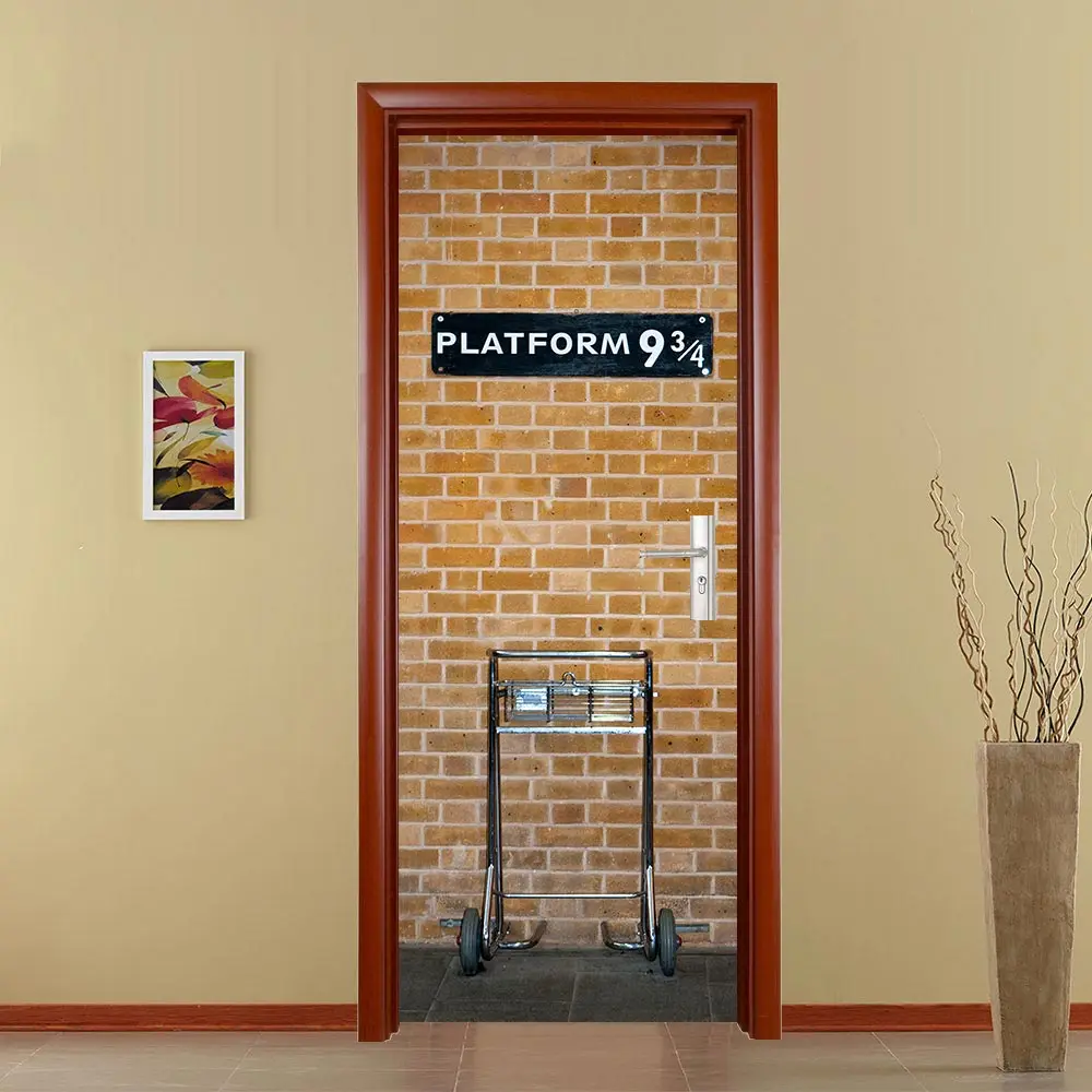 

Newest 3D Creative Platform Door Sticker DIY Mural Selfadhesive Wallpaper Removable Waterproof Poster Sticker Home Decor Decals