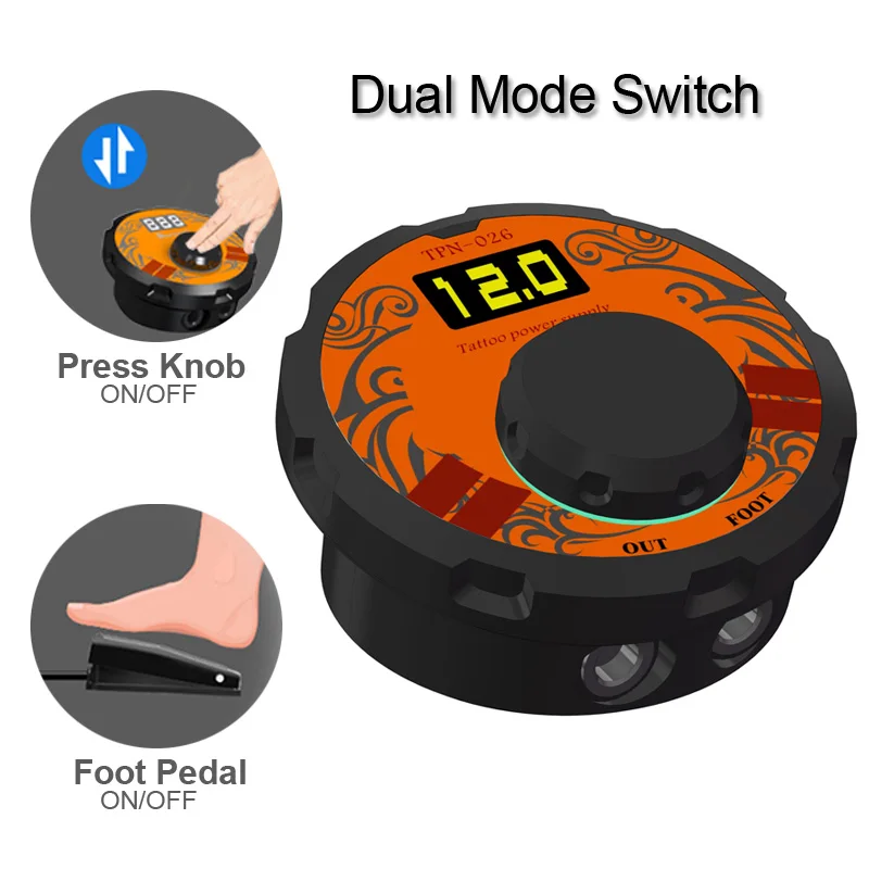 

New Professional Mini Critical LCD Tattoo Power Supply Source with Power Adapter Tattoo Pedal for Coil & Rotary Tattoo Machines