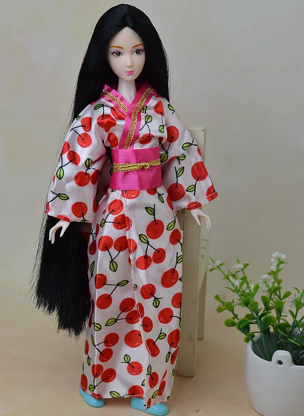 Ручная работа Модная Одежда для кукол наряд традиционное японское кимоно платье для куклы Барби 1/6 BJD куклы косплей костюм - Цвет: H3
