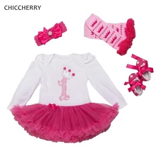 Одежда с длинными рукавами для маленьких девочек на первый день рождения детское кружевное платье-комбинезон повязка на голову гетры детская обувь комплекты детской одежды одежда для малышей