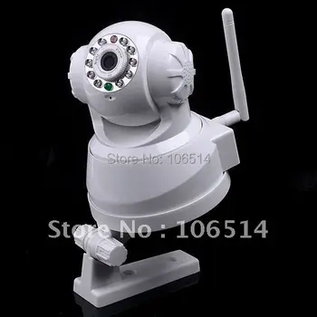 

1Pcs White Color Wireless IP Network Camera Pan Tilt Security WIFI Webcam CCTV Night Vision IR Web cam