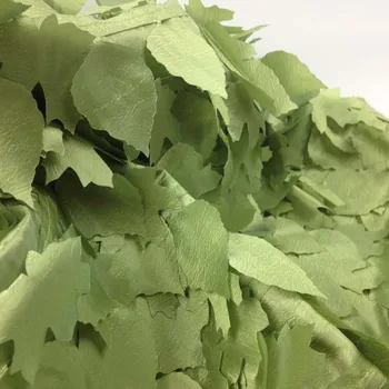 

Green Maple Leaf Table Cloth Fabric,Decorative Wedding Diy Taffeta Curtain Sewing Material Christmas Fabric
