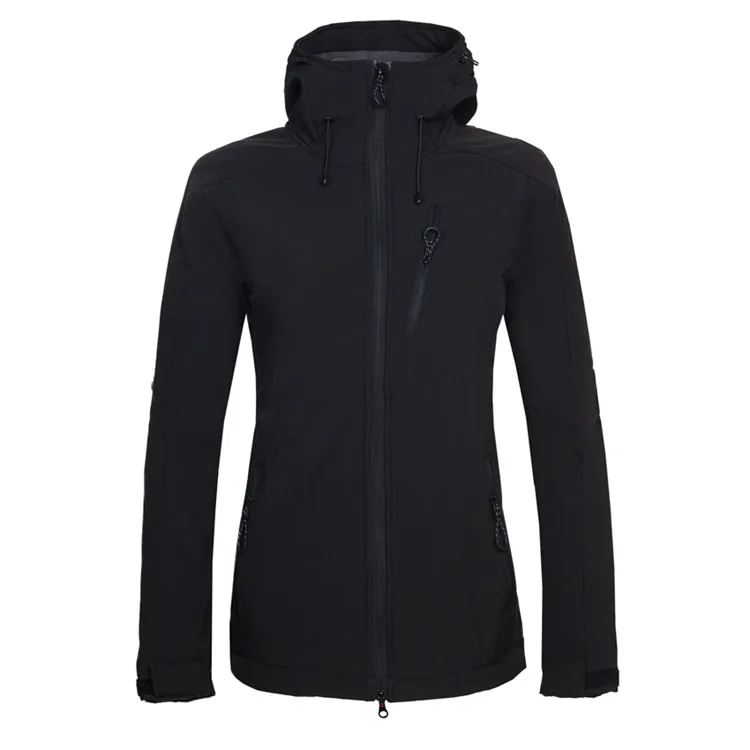 NaranjaSabor зимние женские флисовые куртки с капюшоном, Женские ветровки, верхняя одежда, пальто для бега, женская брендовая одежда - Цвет: Black