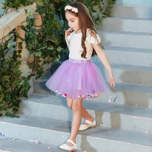 Buenos Ninos Summer Mesh Girls Tutu Skirt Colorful Party Dance Princess Baby Skirts Children Clothing Tutu Ball Pettiskirts buenos ninos красная роза s