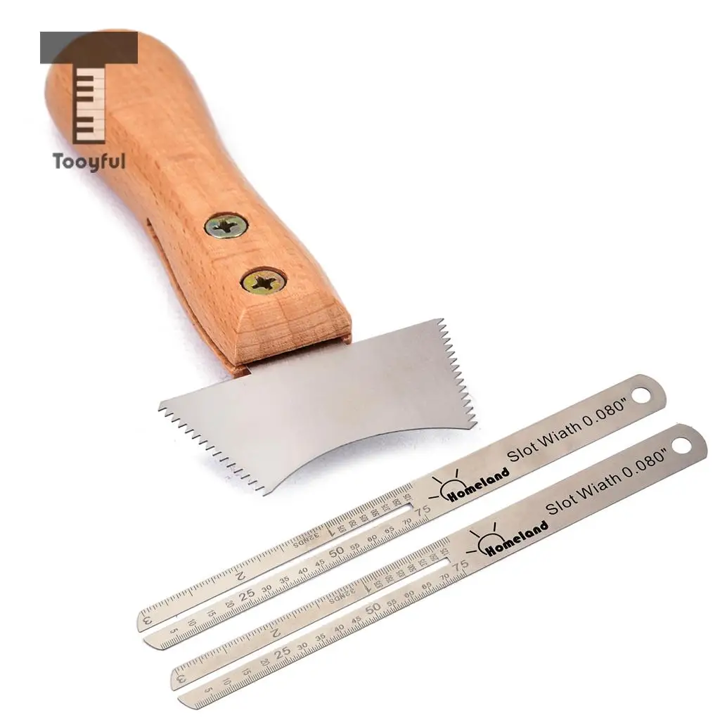 Tooyful Durable Stainless Steel Guitar Bass Ukulele Violin Fretboard Repair Tools Jagged Knife for Guitarist Luthier