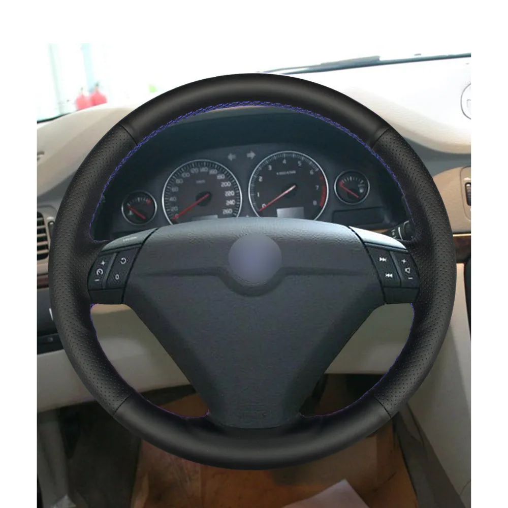 Прошитая вручную искусственная кожа черного цвета для Volvo S80 2004 2005 XC70 2007|Чехлы на