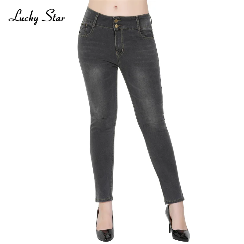 

Plus Size S-5XL Jeans Woman New Stretch Denim Trousers Female Elastic Trousers Ladies Vintage Pencil Slim Skinny Jeans A002