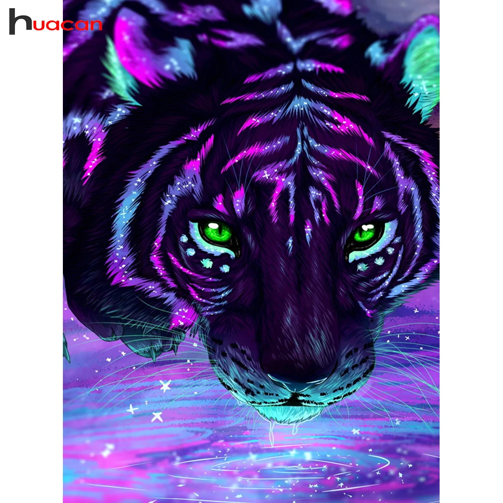 

Diamond Embroidery Full Square Tiger Diamond Painting Cross Stitch Animal Rhinestones Crystal Diamond Mosaic Colorful Unfinished