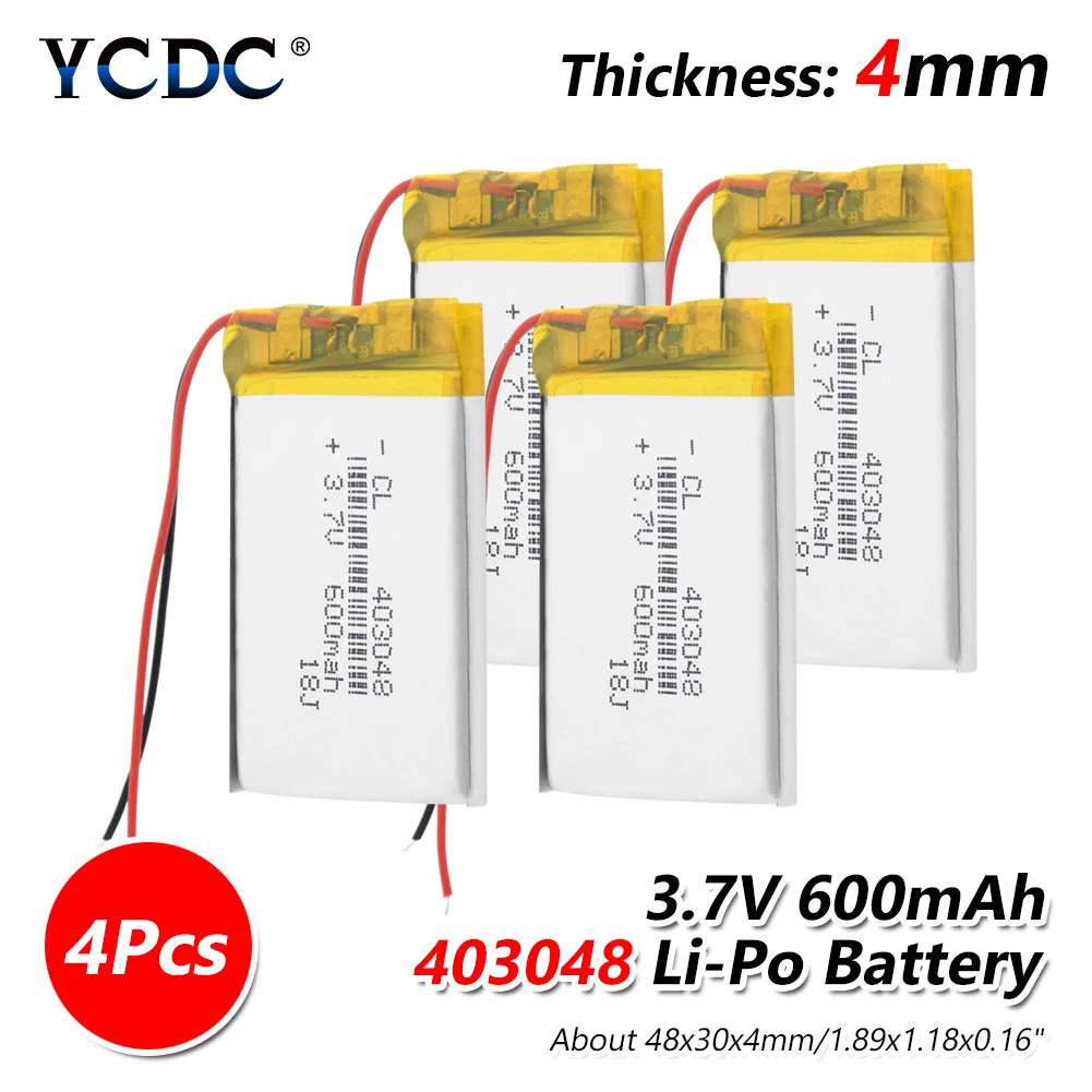 1/2/4 шт. 3,7 в 403048 Li-Ion Батарея Перезаряжаемые 3,7 вольт 48x30x4 мм литий-полимерный Батарея с Pcb для MP3 MP4 MP5 gps