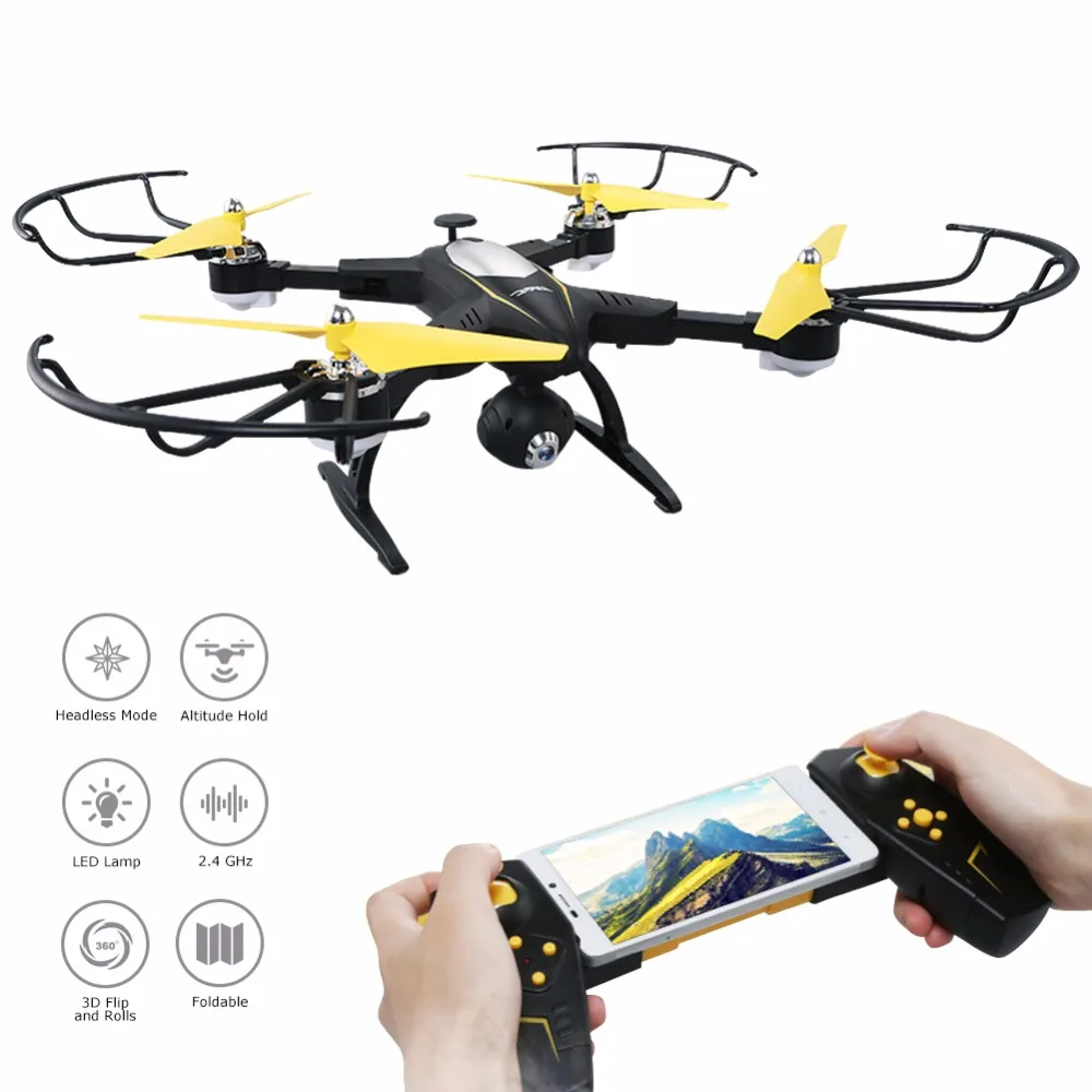 

JJRC H39 RC Drone with WiFi 720P HD Camera LED Altitude Hold Headless Mode 3D Flip 2.4GHz 4CH 6Axis Gyro APP Control Quadcopter