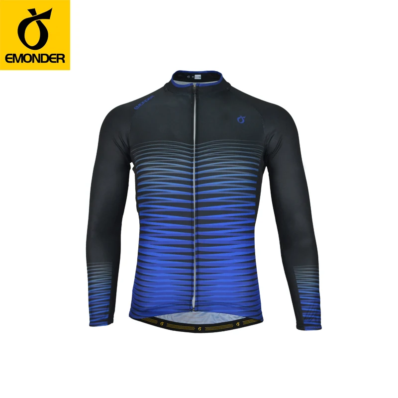 Emonder New Men's Long Sleeves MTB Mountain bike Jerseys Full Zipper